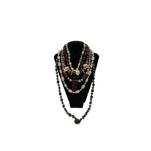 Vintage Lot Of 6 Bead Necklaces Assorted Sizes And Colors Elegant Dress